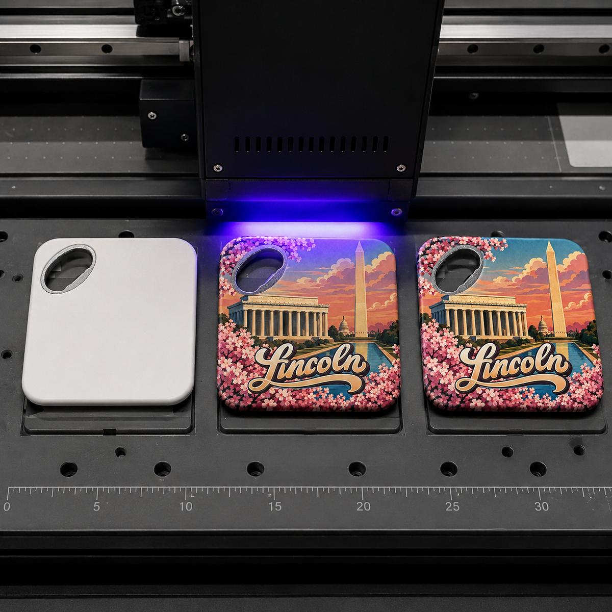 Washington DC souvenir bottle opener magnet UV printing process