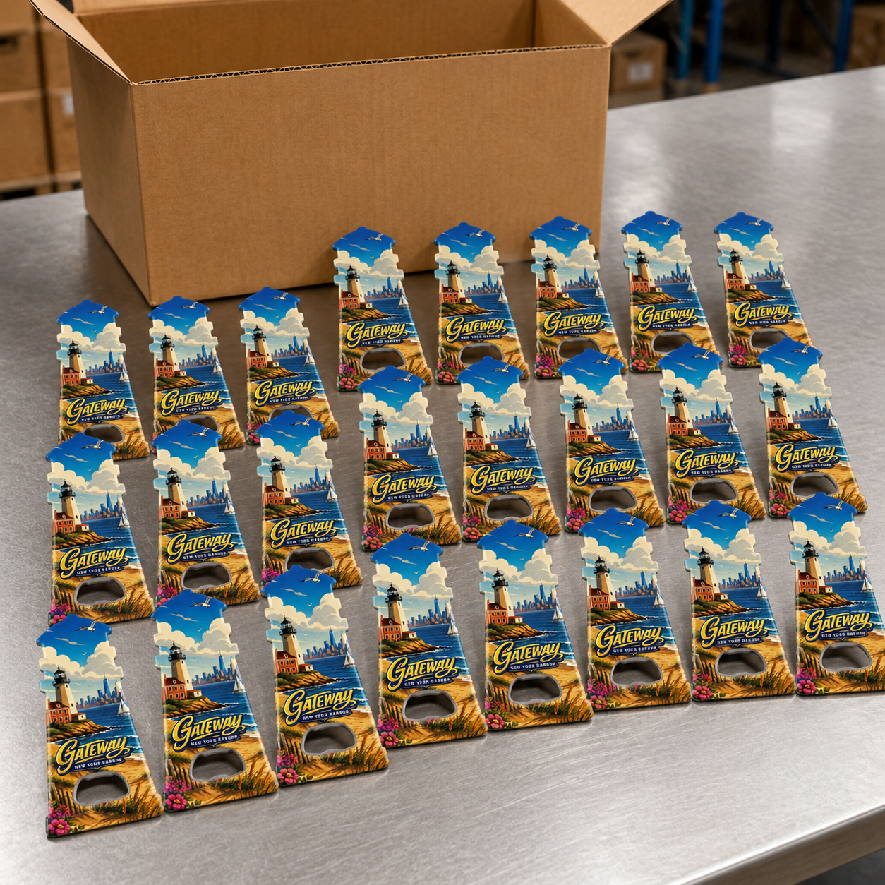 Wholesale bulk order of New York Harbor souvenir bottle opener magnets