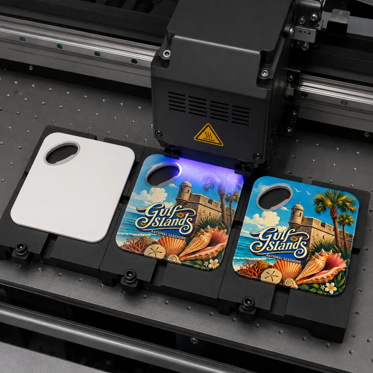 Gulf Islands souvenir bottle opener magnet UV printing process