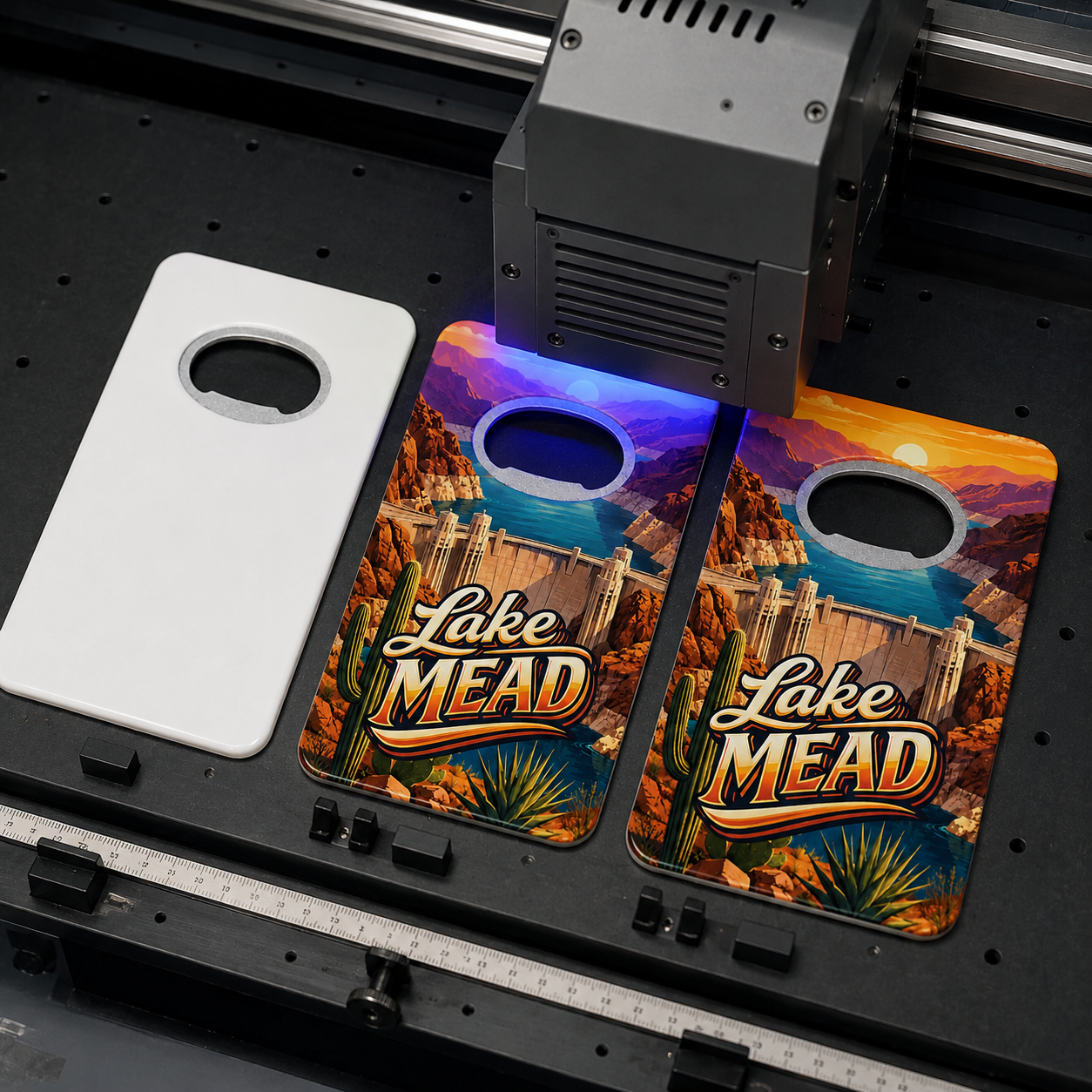 Lake Mead souvenir bottle opener magnet UV printing process