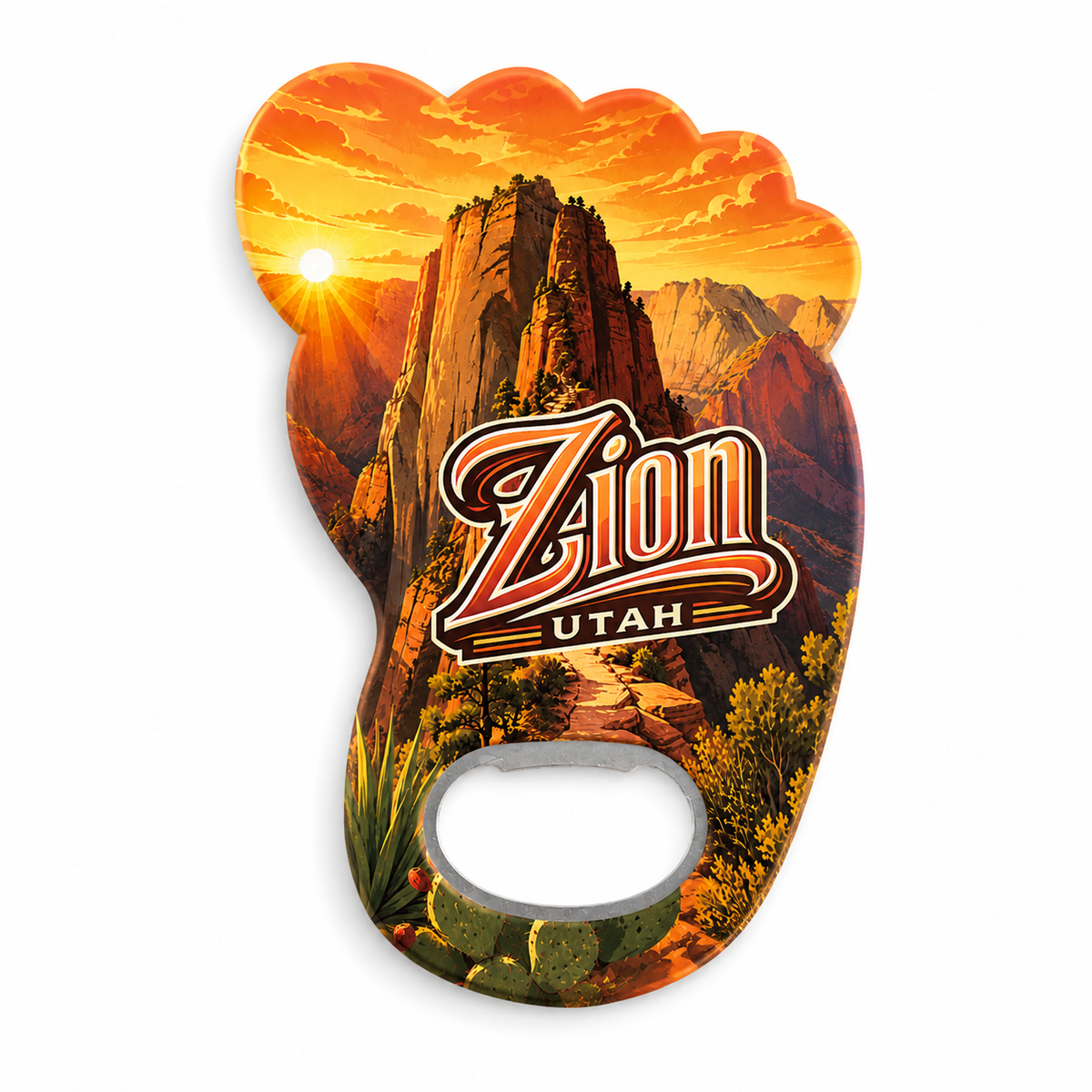 Zion National Park Angels Landing Souvenir Bottle Opener Magnets product view