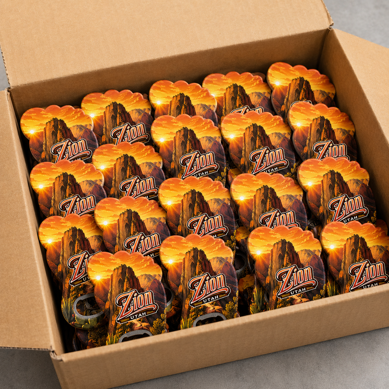 Wholesale bulk order of Zion National Park souvenir bottle opener magnets
