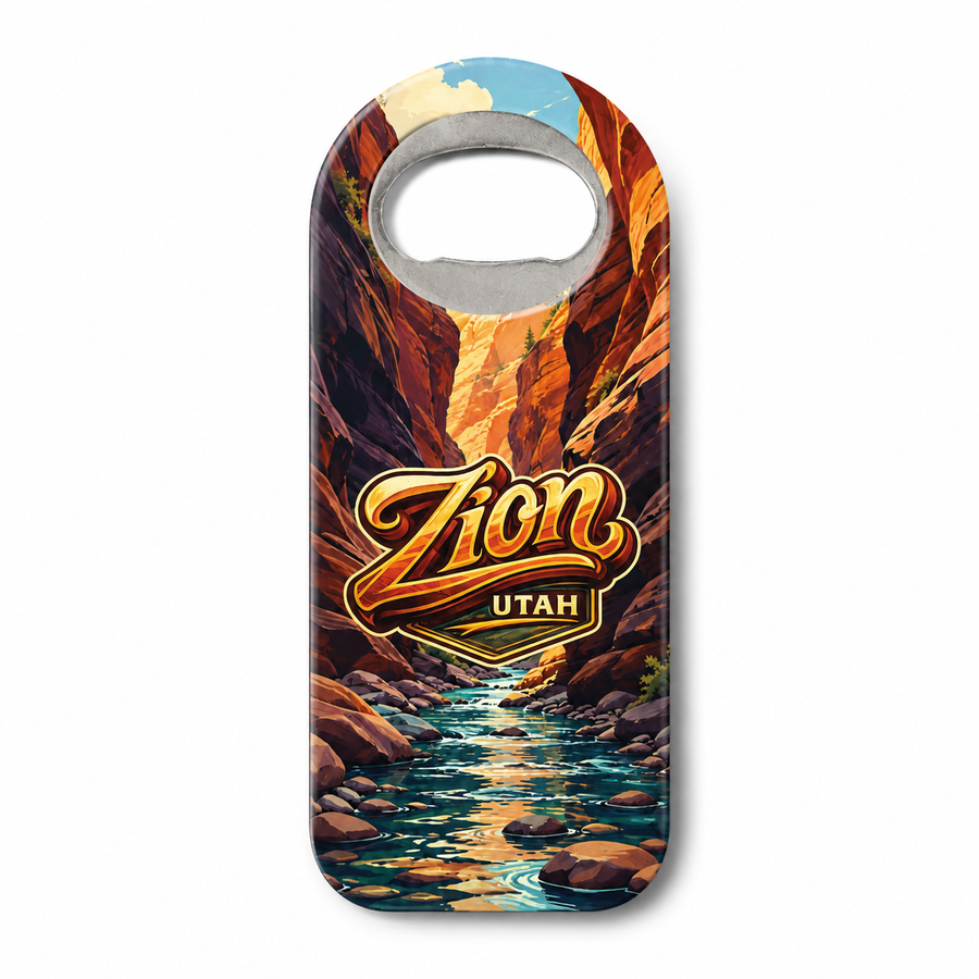 Zion National Park The Narrows Souvenir Bottle Opener Magnets product view