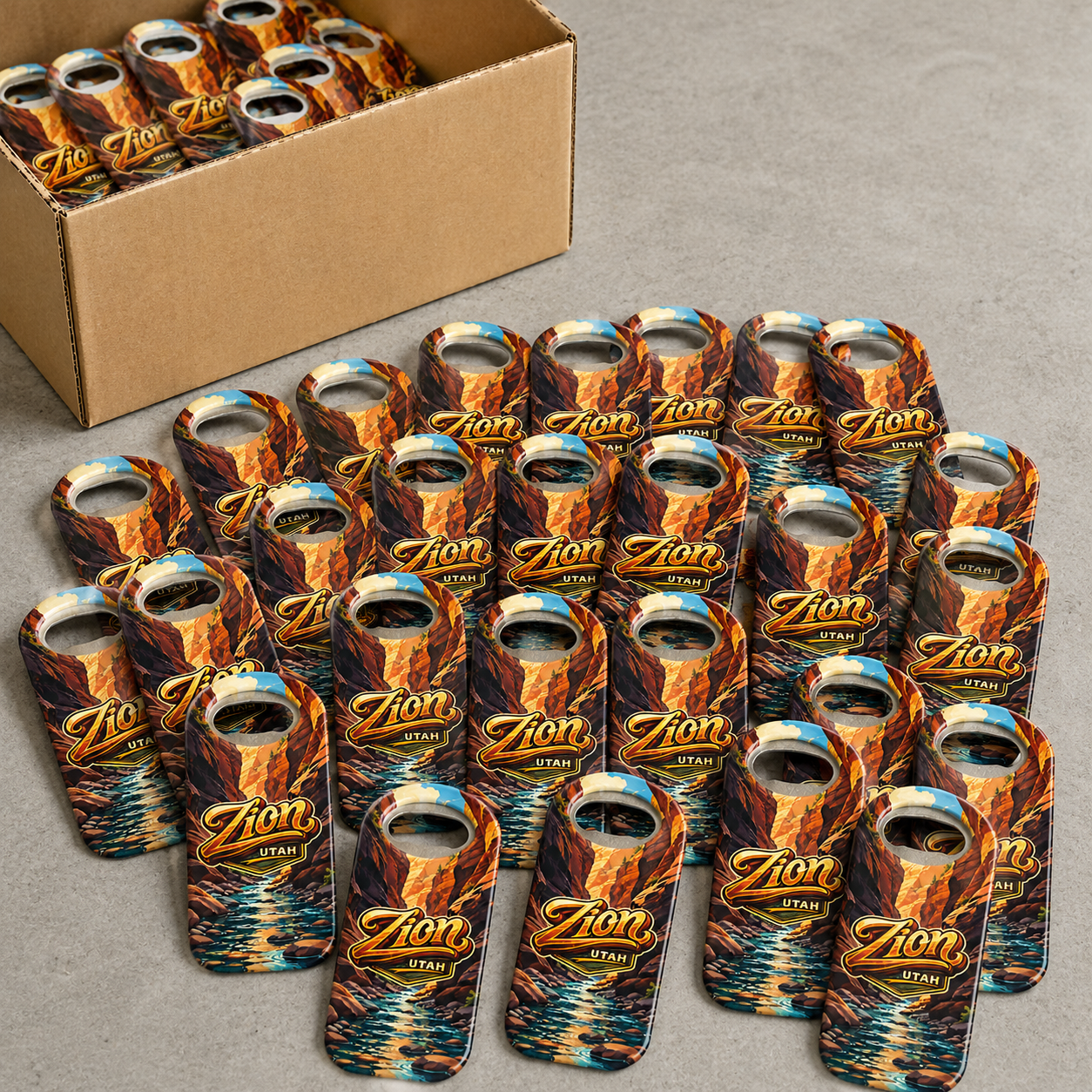 Wholesale bulk order of Zion National Park souvenir bottle opener magnets