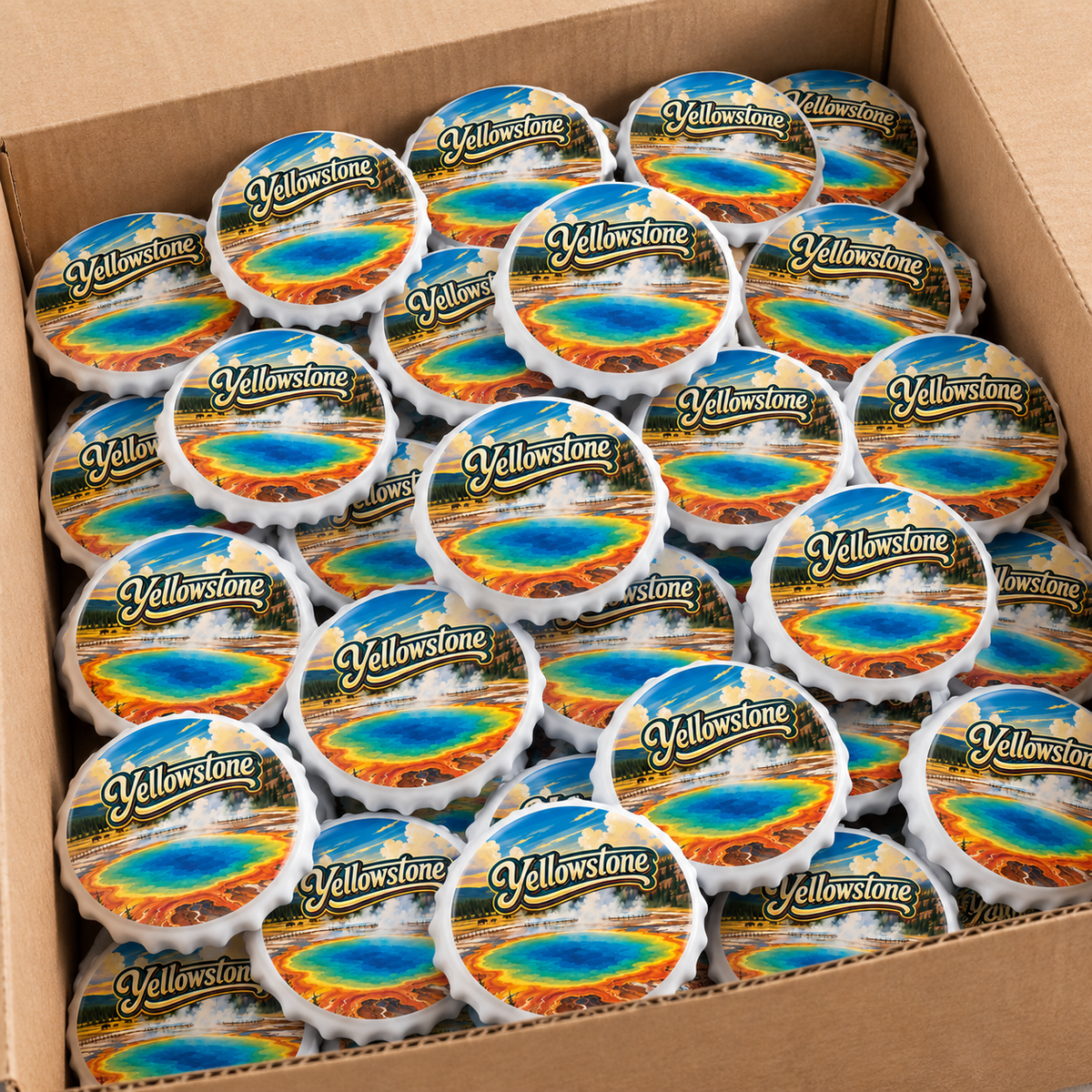Wholesale bulk order of Yellowstone National Park souvenir bottle opener magnets