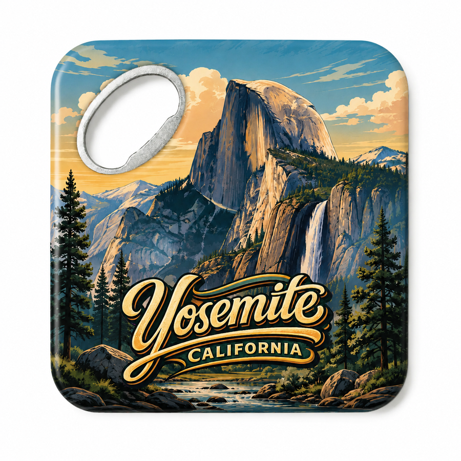 Yosemite National Park Half Dome & Falls Souvenir Bottle Opener Magnets product view