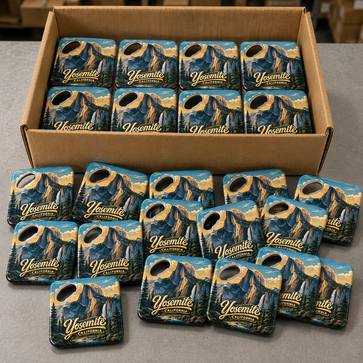 Wholesale bulk order of Yosemite National Park souvenir bottle opener magnets