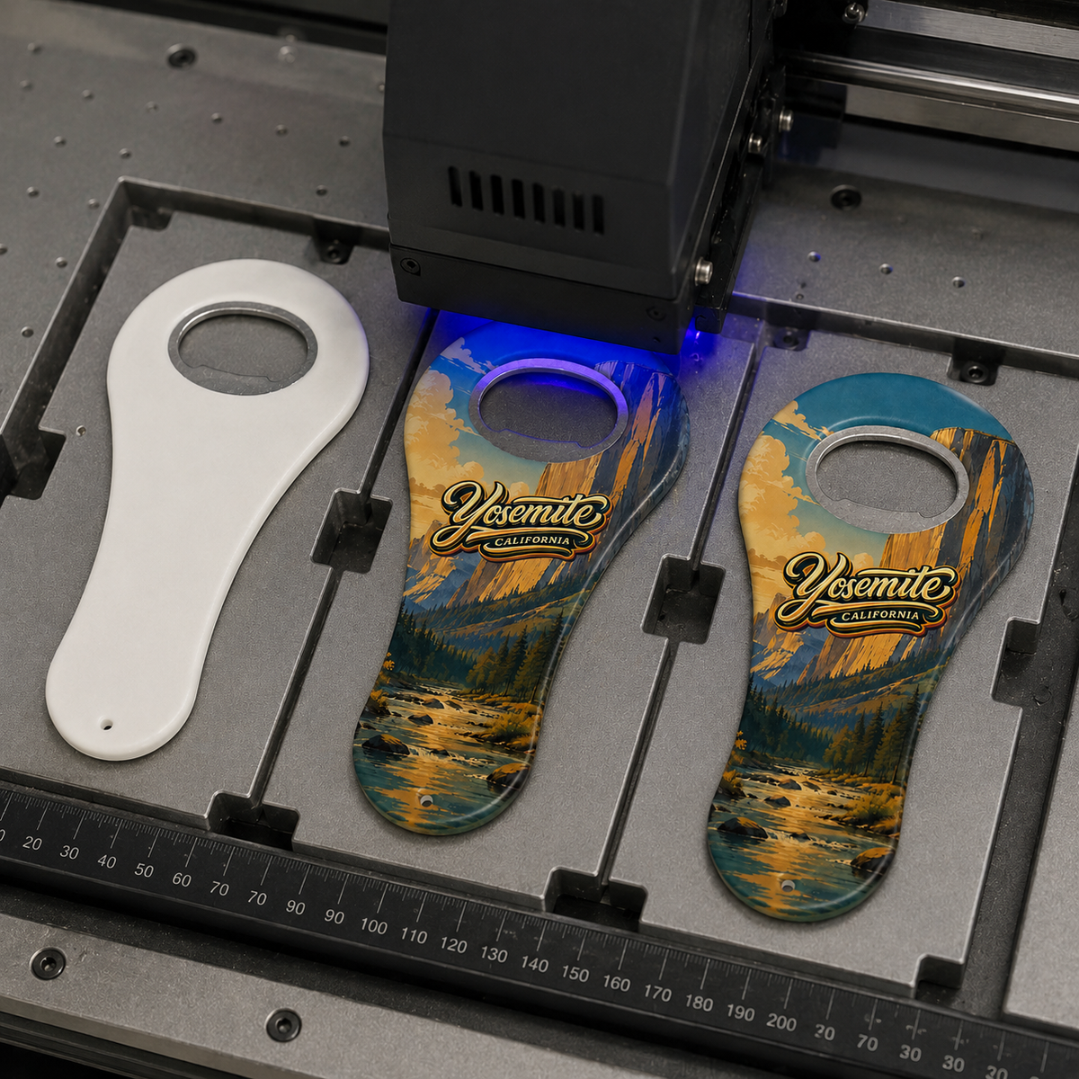 Yosemite National Park souvenir bottle opener magnet UV printing process