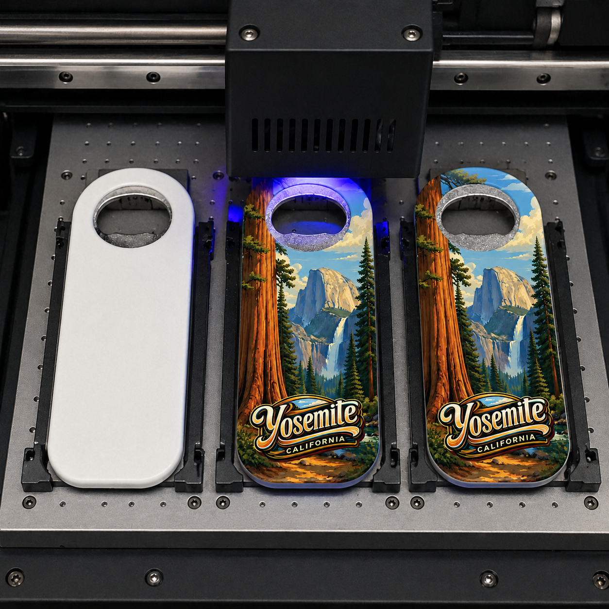 Yosemite National Park souvenir bottle opener magnet UV printing process