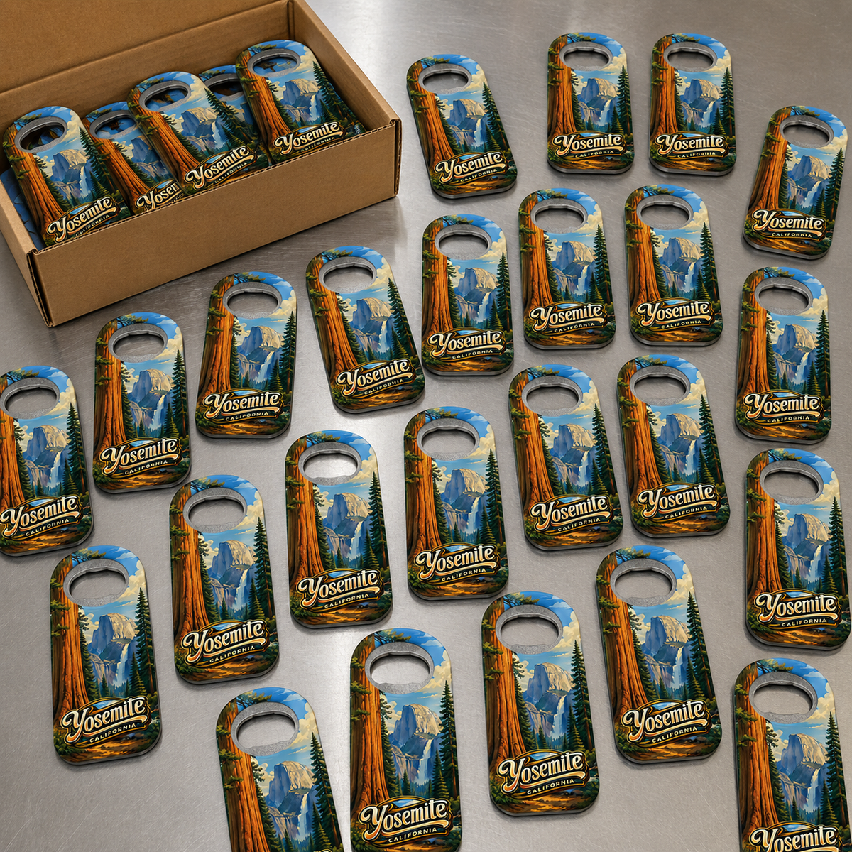 Wholesale bulk order of Yosemite National Park souvenir bottle opener magnets
