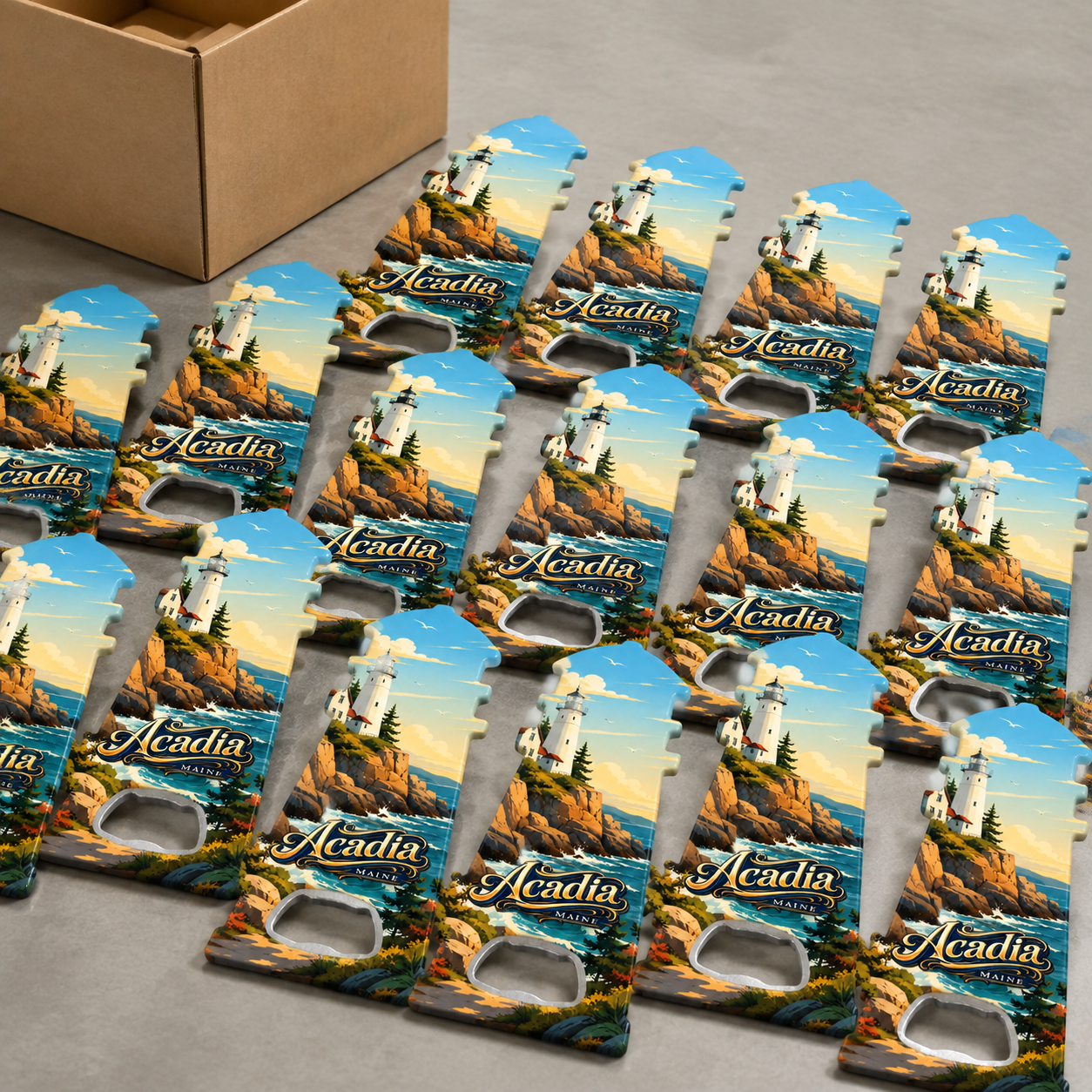 Wholesale bulk order of Acadia National Park souvenir bottle opener magnets