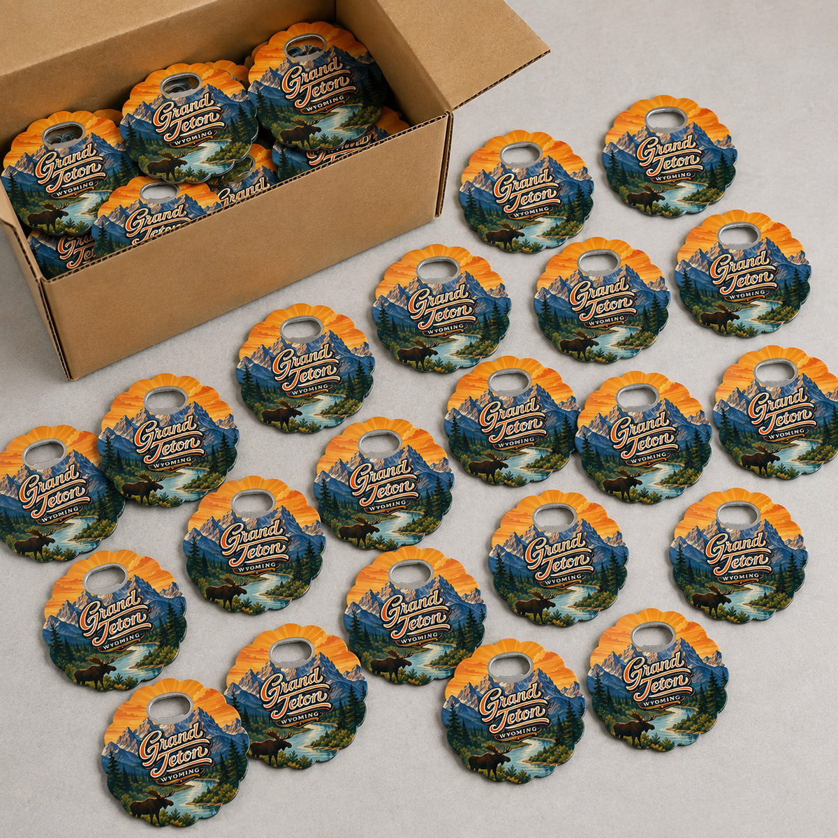 Wholesale bulk order of Grand Teton National Park souvenir bottle opener magnets