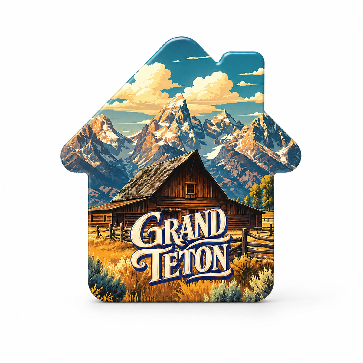 Grand Teton National Park Mormon Row Barn Souvenir Bottle Opener Magnets product view