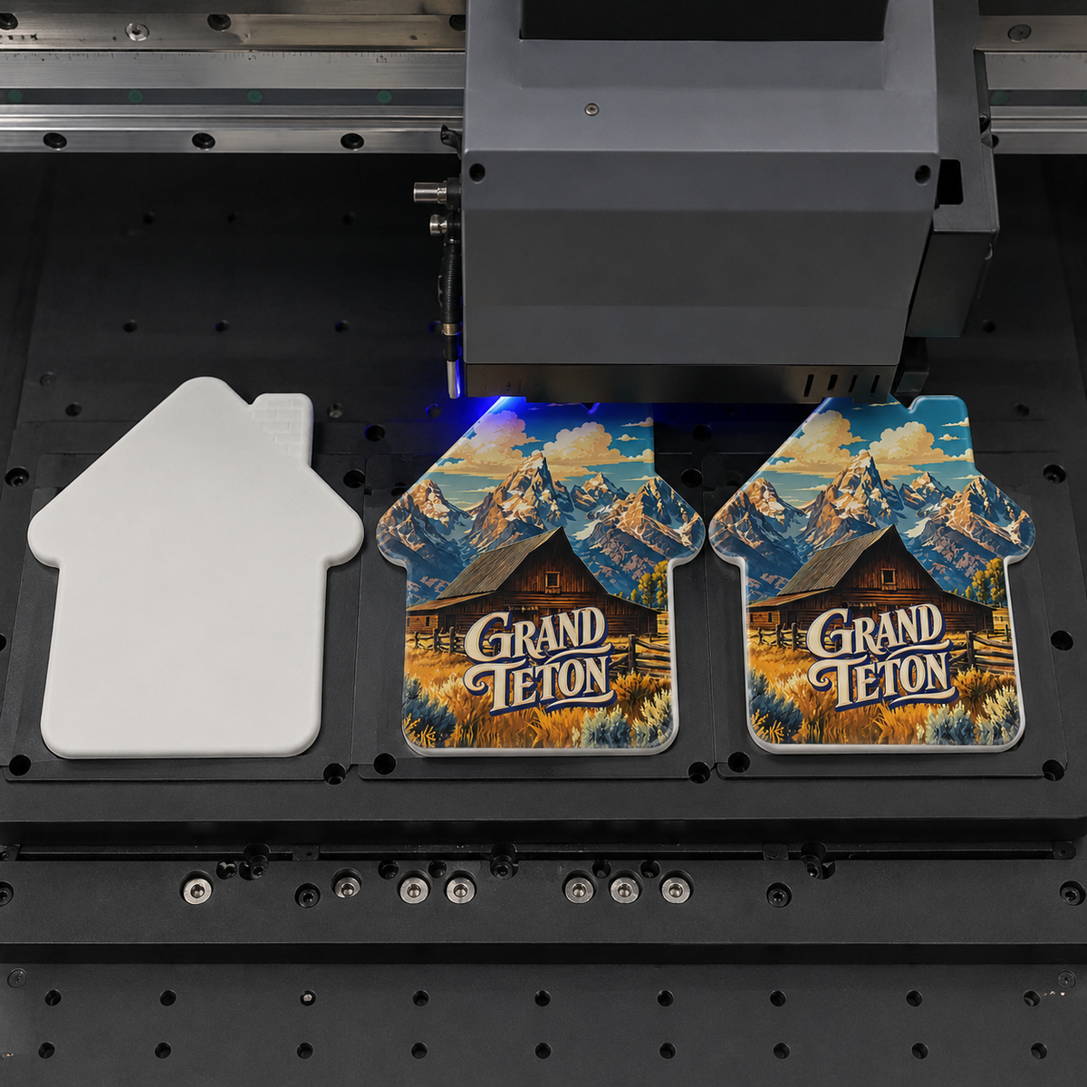 Grand Teton National Park souvenir bottle opener magnet UV printing process