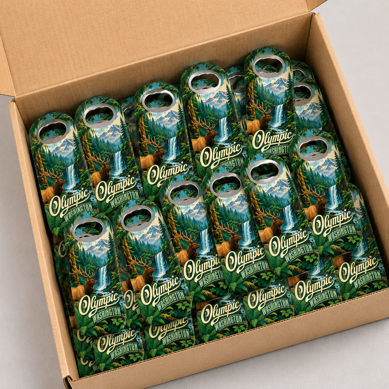 Wholesale bulk order of Olympic National Park souvenir bottle opener magnets