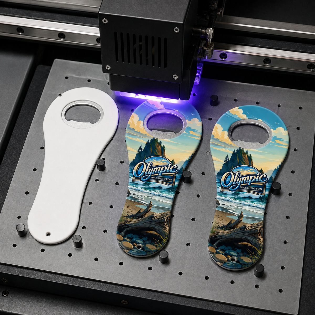 Olympic National Park souvenir bottle opener magnet UV printing process