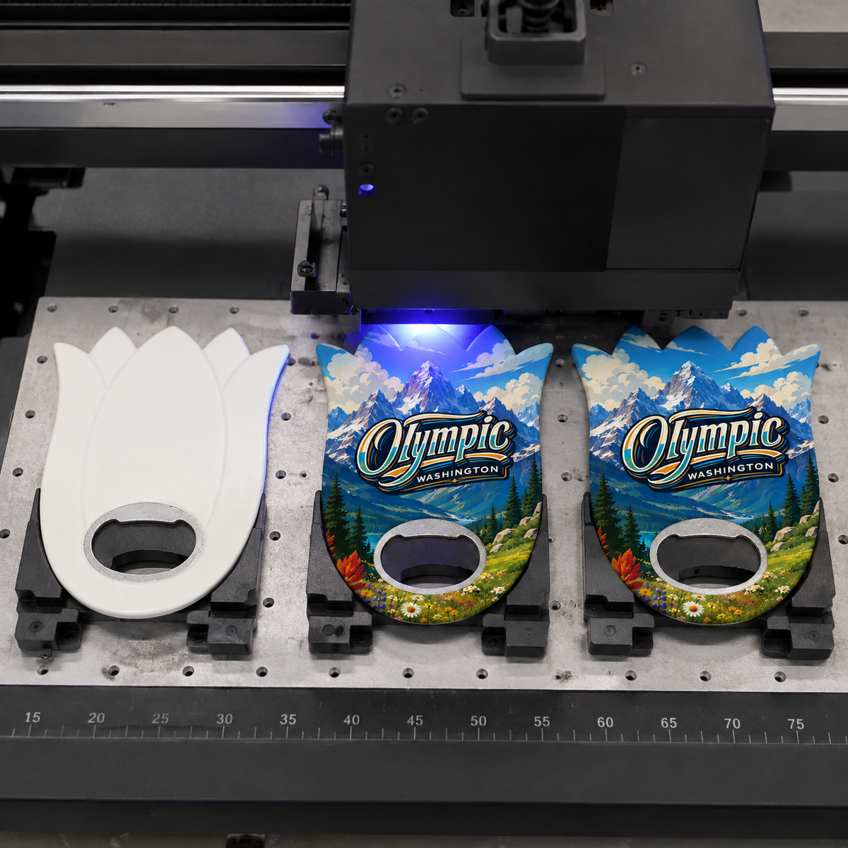 Olympic National Park souvenir bottle opener magnet UV printing process