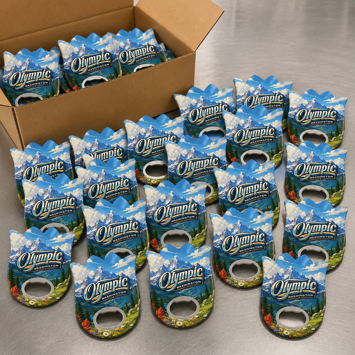 Wholesale bulk order of Olympic National Park souvenir bottle opener magnets