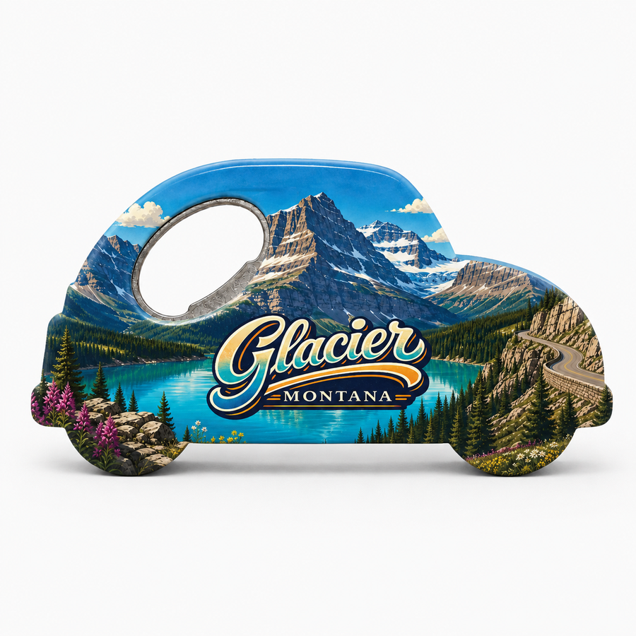 Glacier National Park Going-to-the-Sun Road Souvenir Bottle Opener Magnets product view