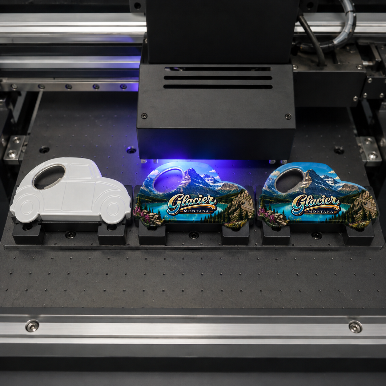 Glacier National Park souvenir bottle opener magnet UV printing process
