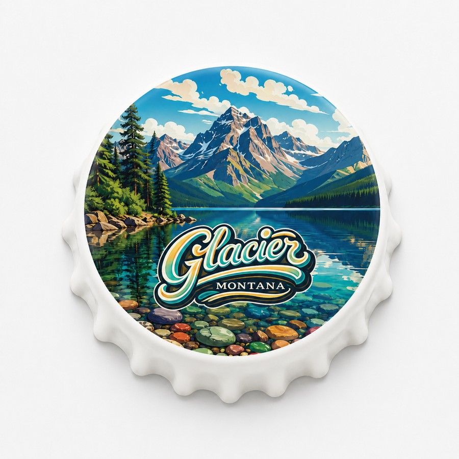 Glacier National Park Lake McDonald Souvenir Bottle Opener Magnets product view