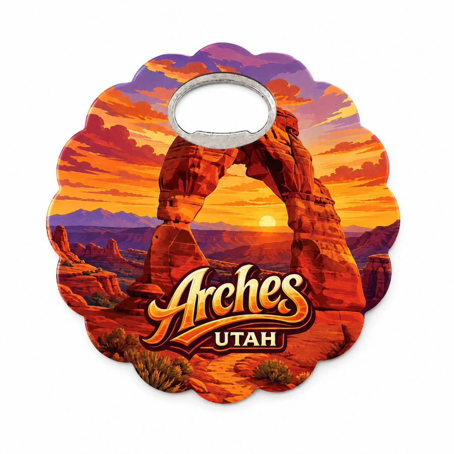 Arches National Park Delicate Arch Souvenir Bottle Opener Magnets product view