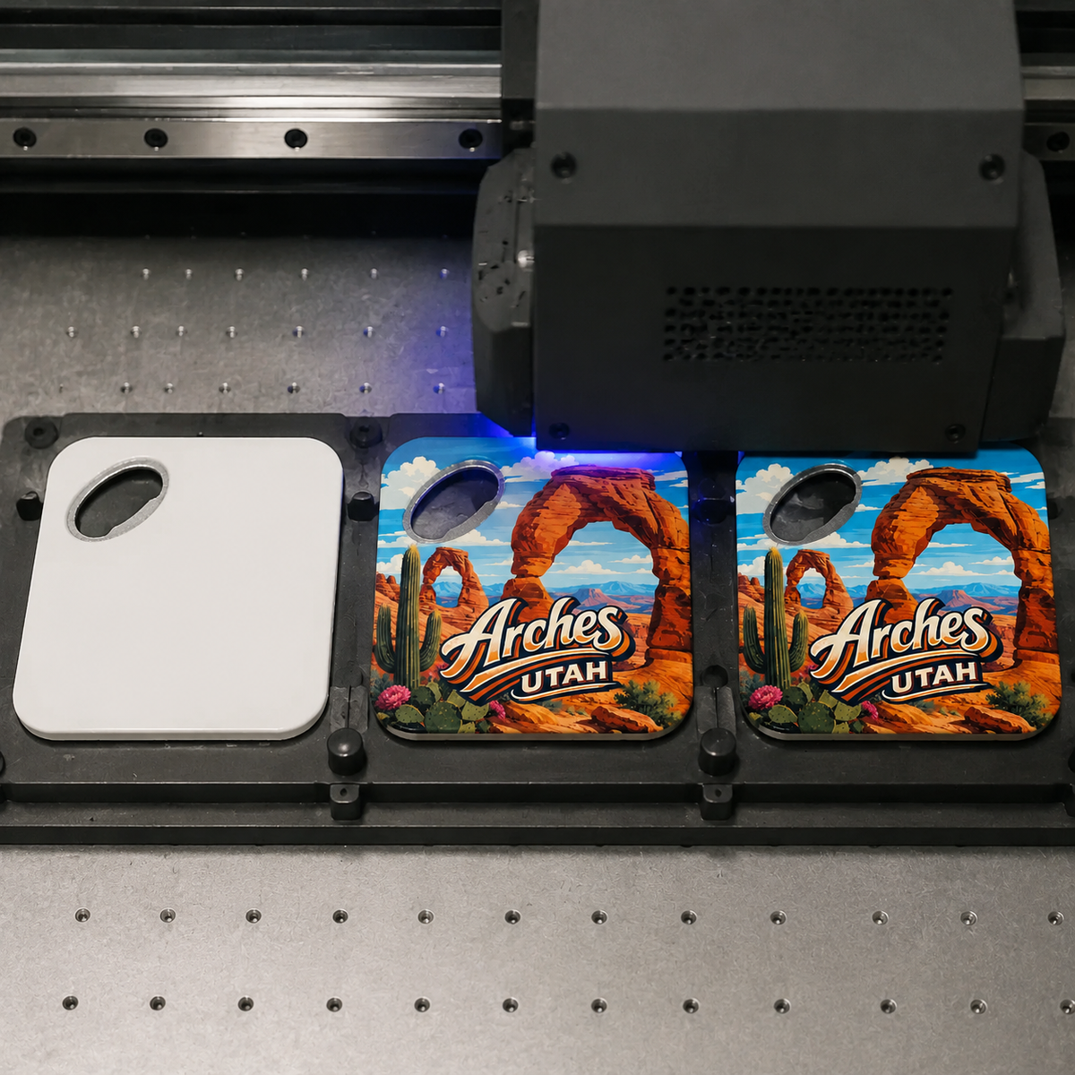 Arches National Park souvenir bottle opener magnet UV printing process