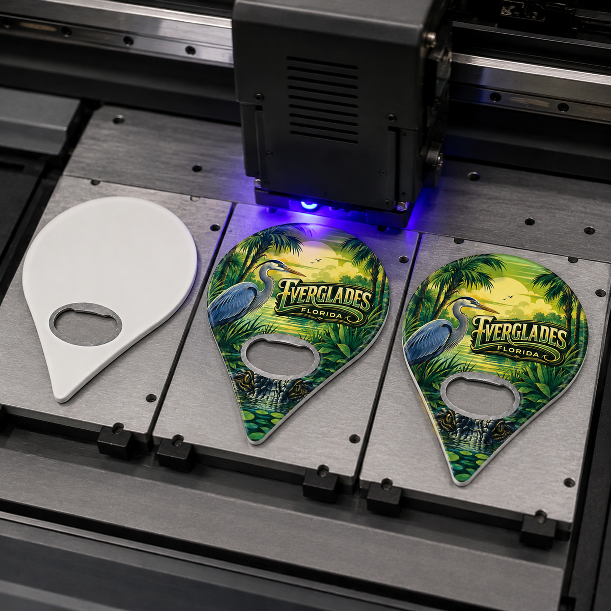 Everglades National Park souvenir bottle opener magnet UV printing process