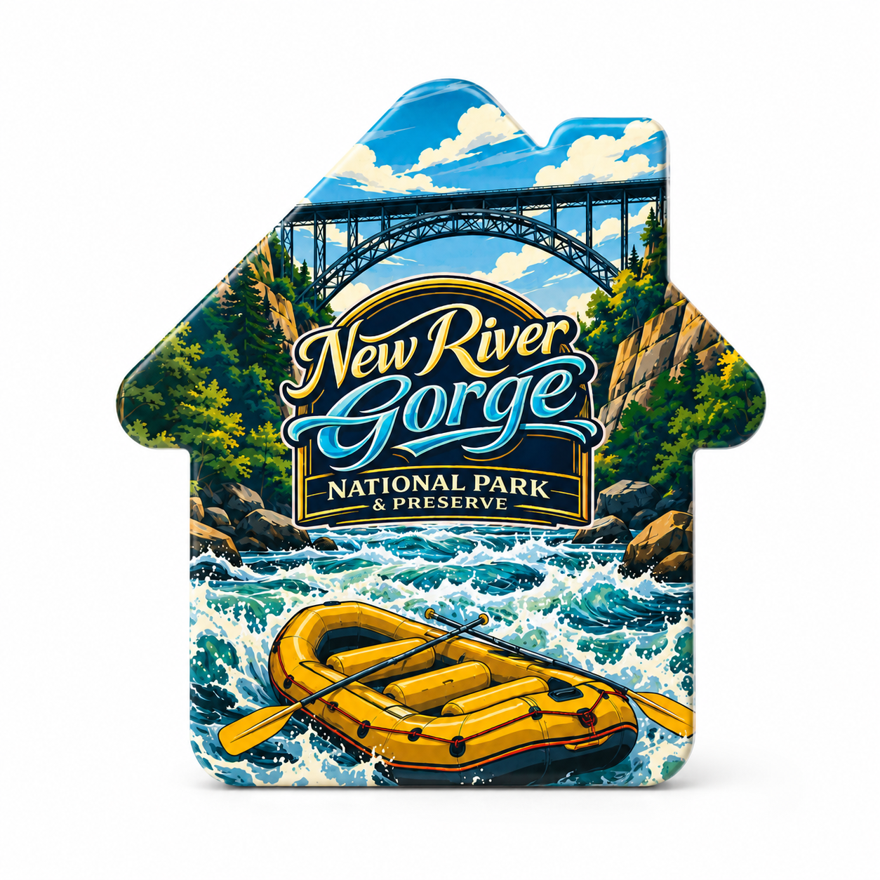 New River Gorge Whitewater Rafting Souvenir Bottle Opener Magnets product view