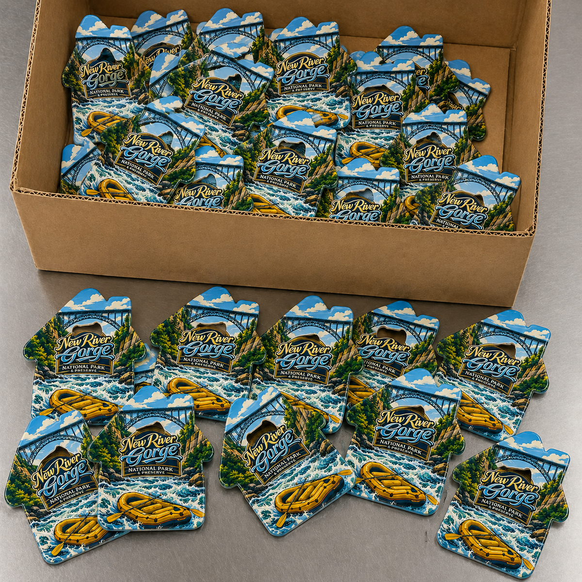 Wholesale bulk order of New River Gorge National Park & Preserve souvenir bottle opener magnets