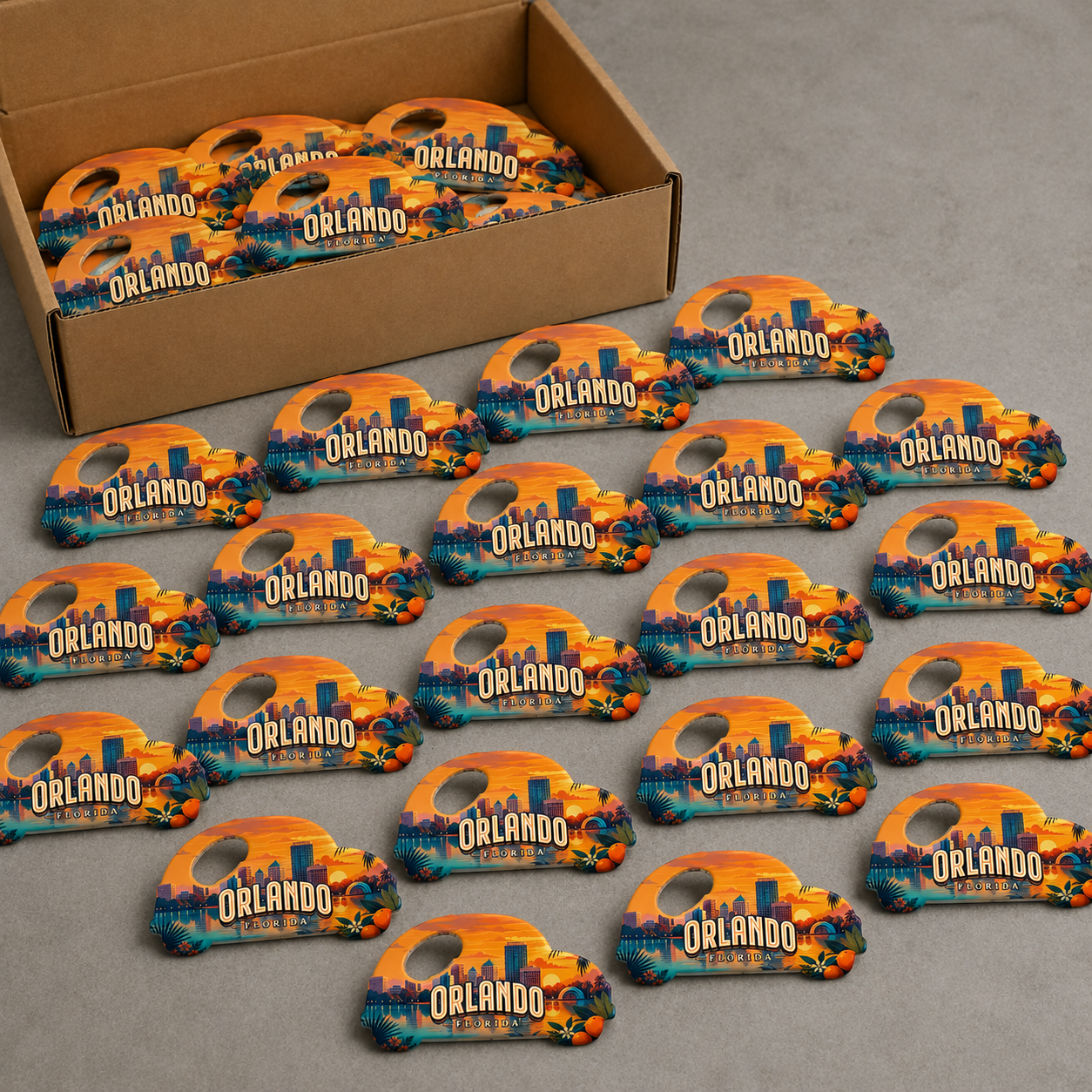 Wholesale bulk order of Orlando souvenir bottle opener magnets