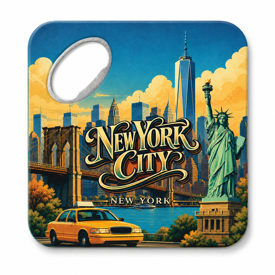 New York City Skyline & Liberty Souvenir Bottle Opener Magnets product view