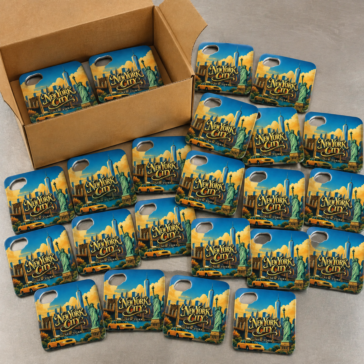 Wholesale bulk order of New York City souvenir bottle opener magnets