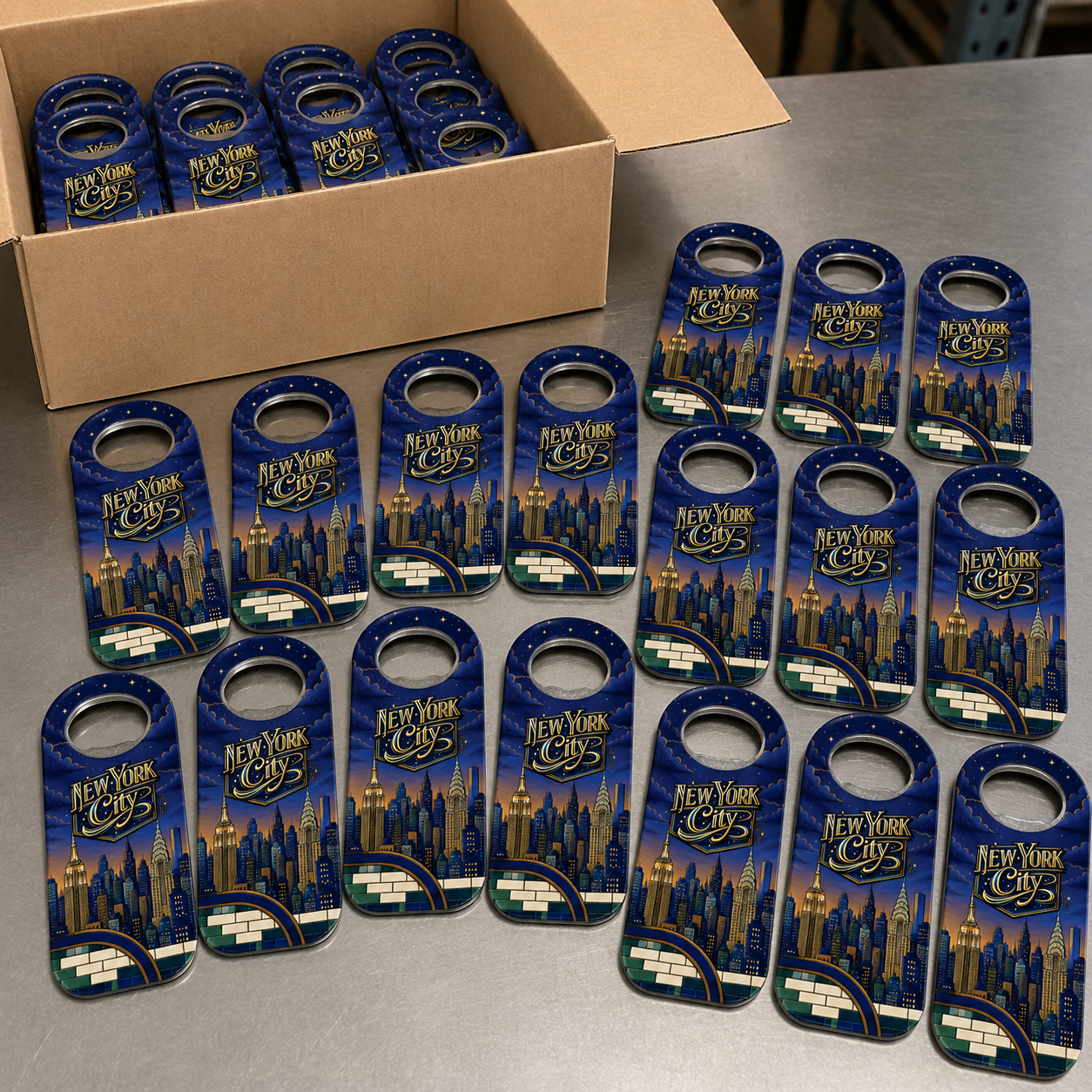 Wholesale bulk order of New York City souvenir bottle opener magnets