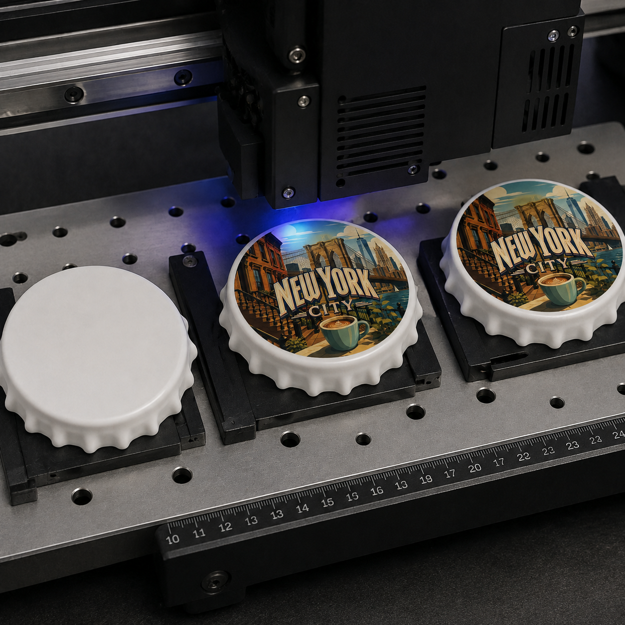 New York City souvenir bottle opener magnet UV printing process