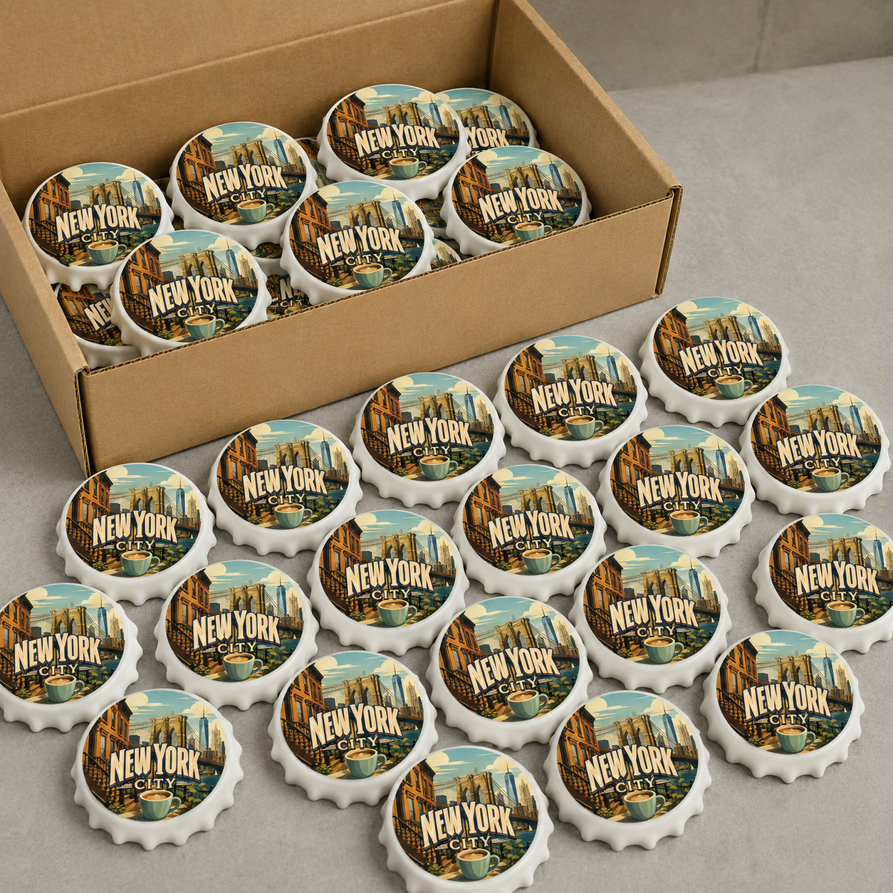 Wholesale bulk order of New York City souvenir bottle opener magnets