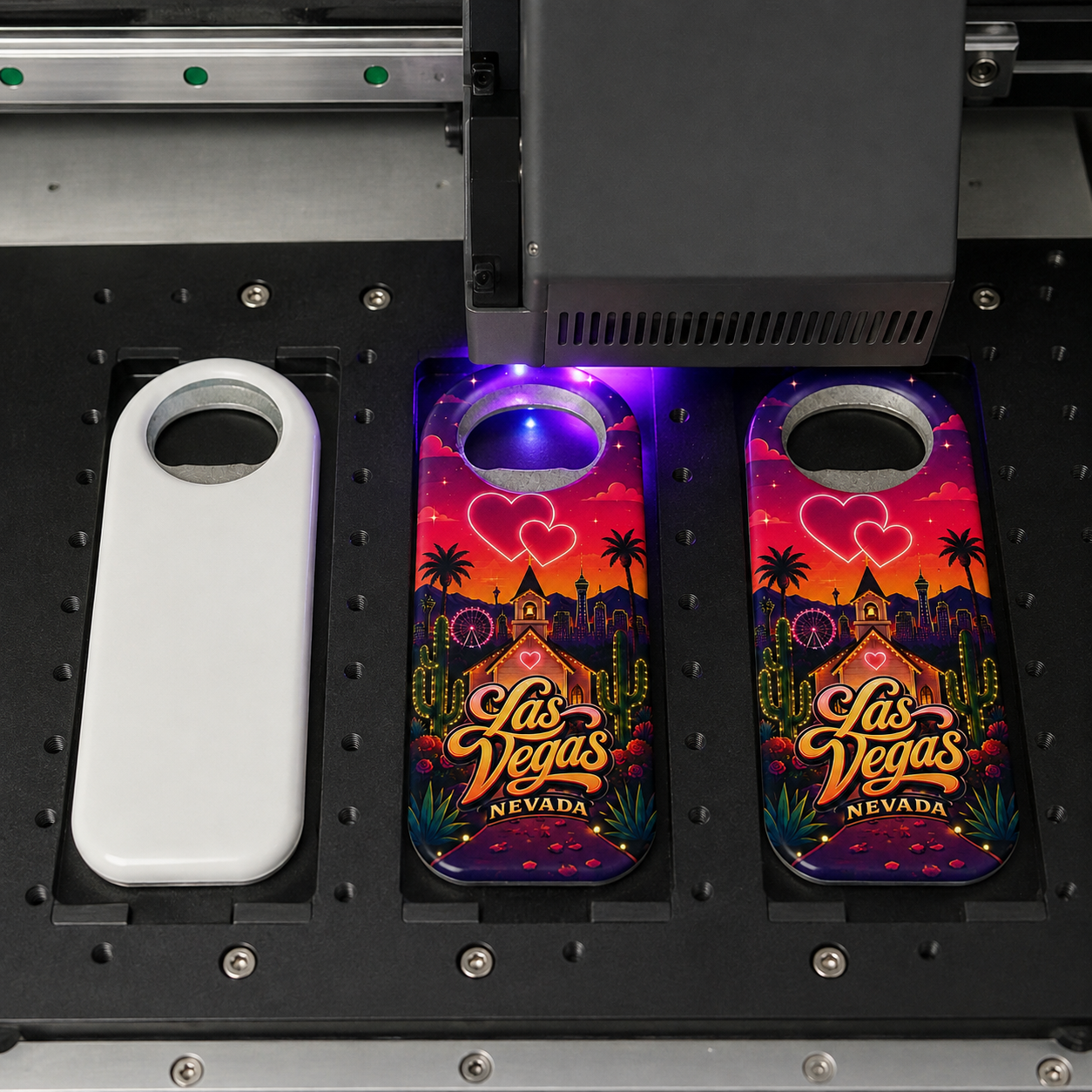 Las Vegas souvenir bottle opener magnet UV printing process