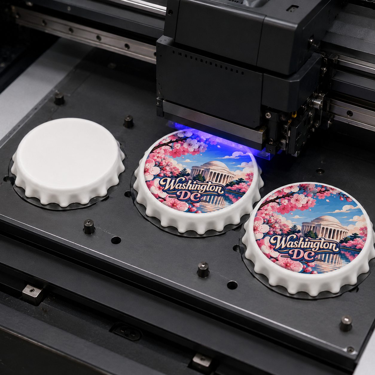 Washington, DC souvenir bottle opener magnet UV printing process