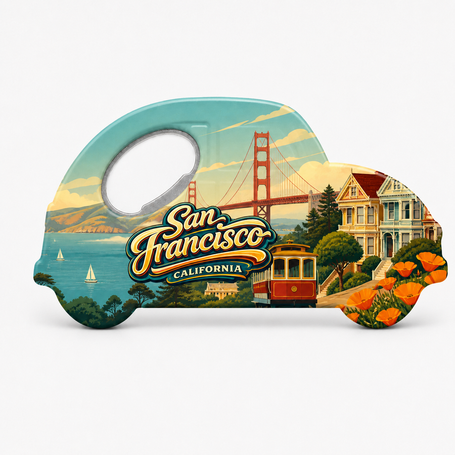 San Francisco Golden Gate Bridge Souvenir Bottle Opener Magnets product view