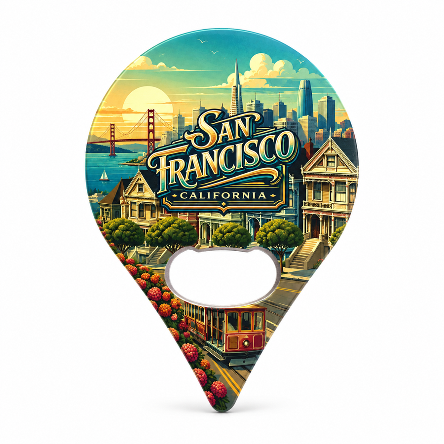 San Francisco Painted Ladies Souvenir Bottle Opener Magnets product view