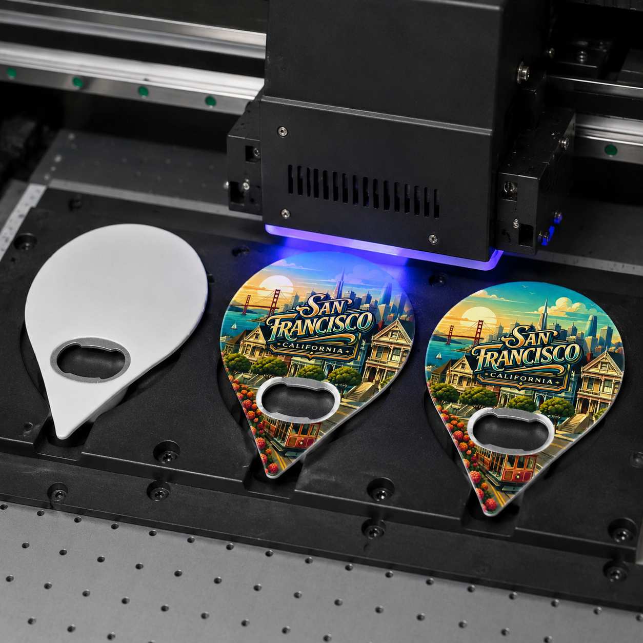 San Francisco souvenir bottle opener magnet UV printing process