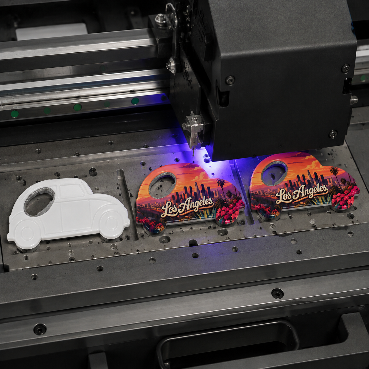 Los Angeles souvenir bottle opener magnet UV printing process