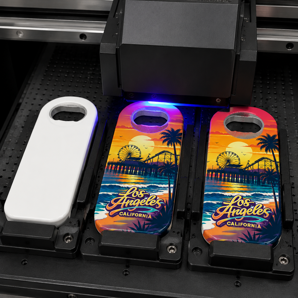 Los Angeles souvenir bottle opener magnet UV printing process