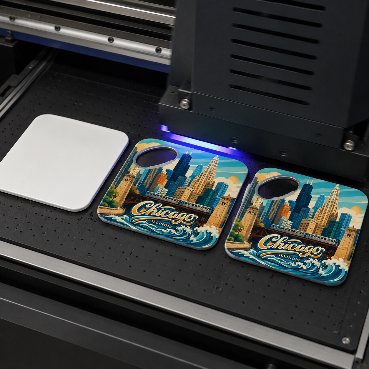 Chicago souvenir bottle opener magnet UV printing process
