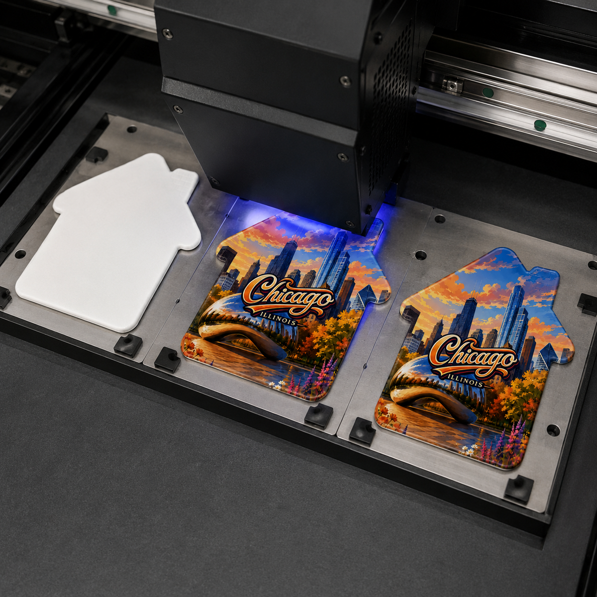 Chicago souvenir bottle opener magnet UV printing process