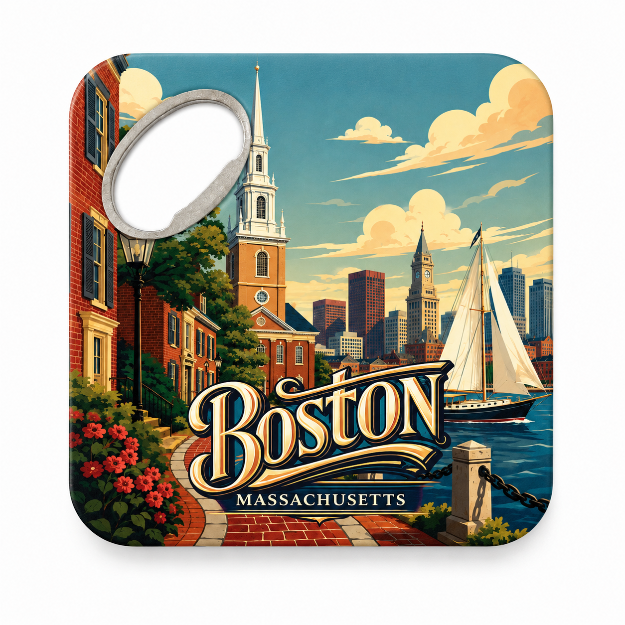 Boston Freedom Trail Souvenir Bottle Opener Magnets product view