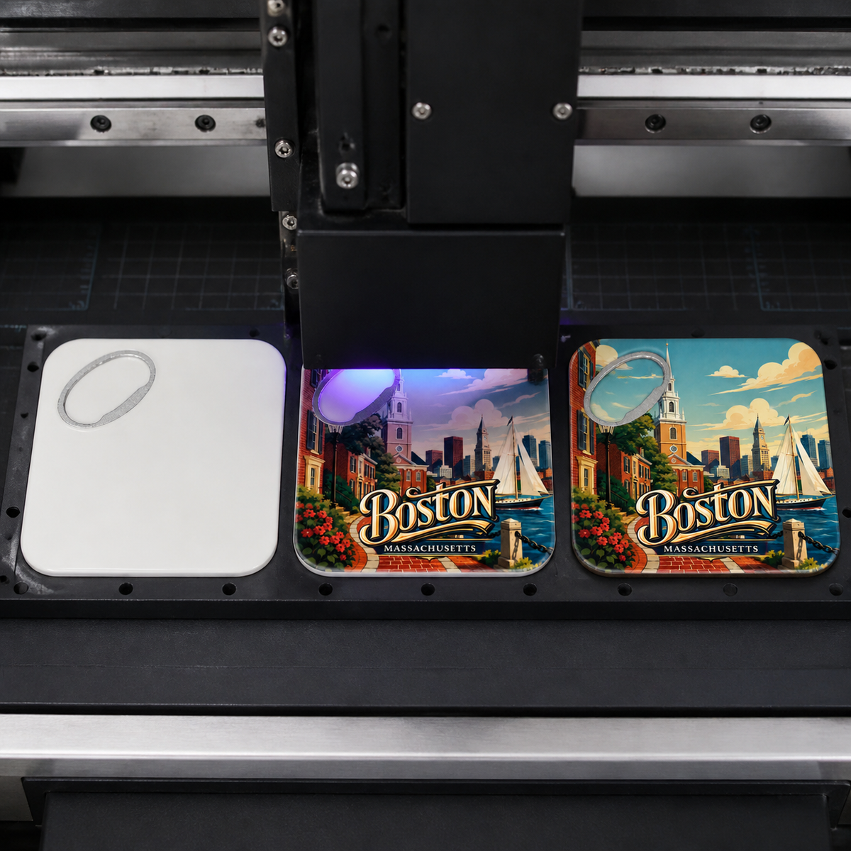 Boston souvenir bottle opener magnet UV printing process