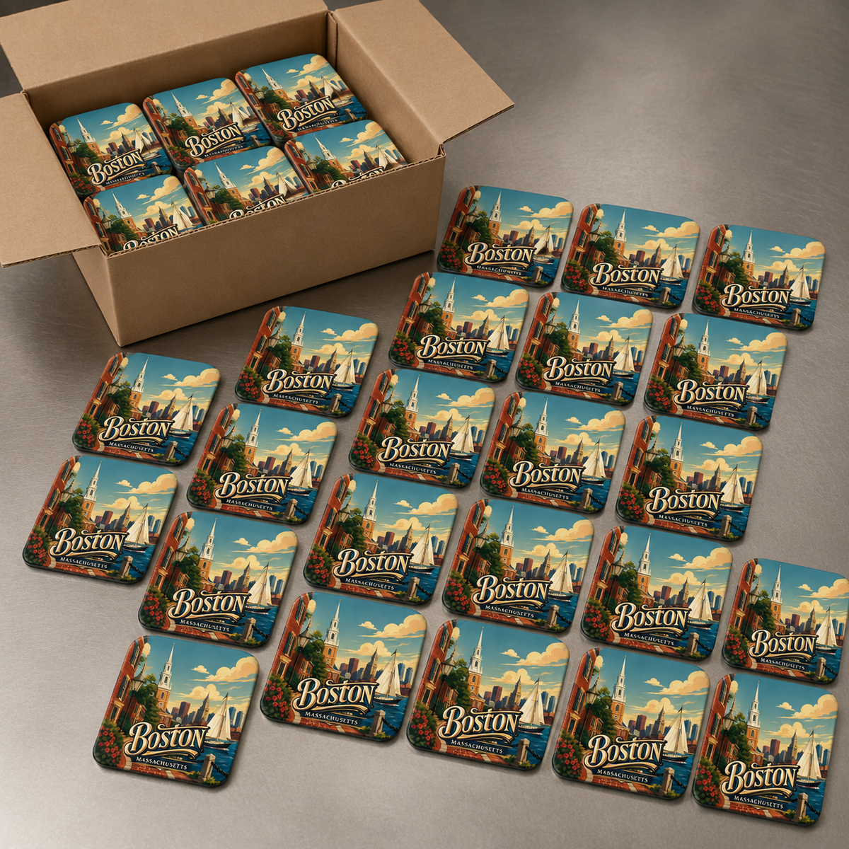 Wholesale bulk order of Boston souvenir bottle opener magnets