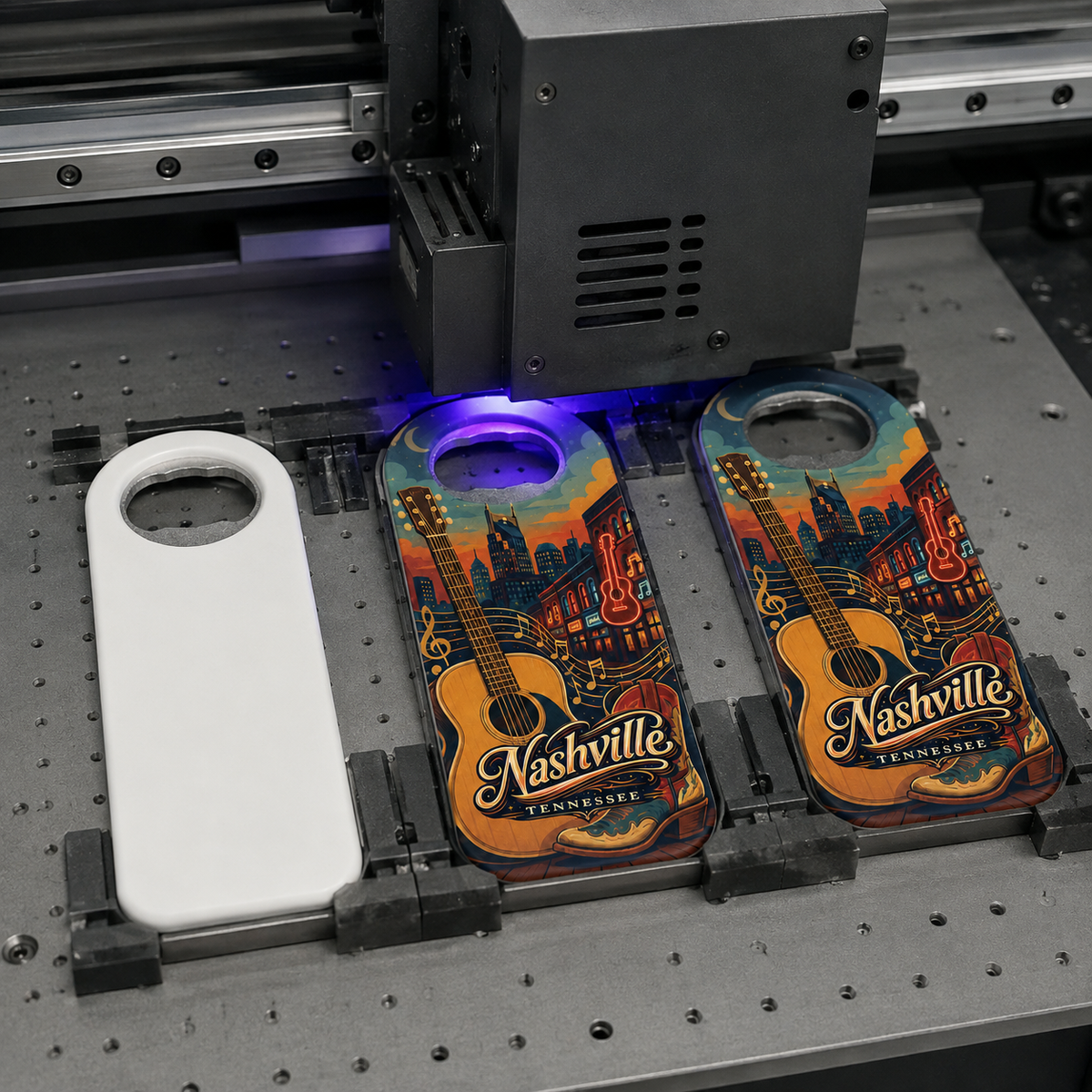 Nashville souvenir bottle opener magnet UV printing process