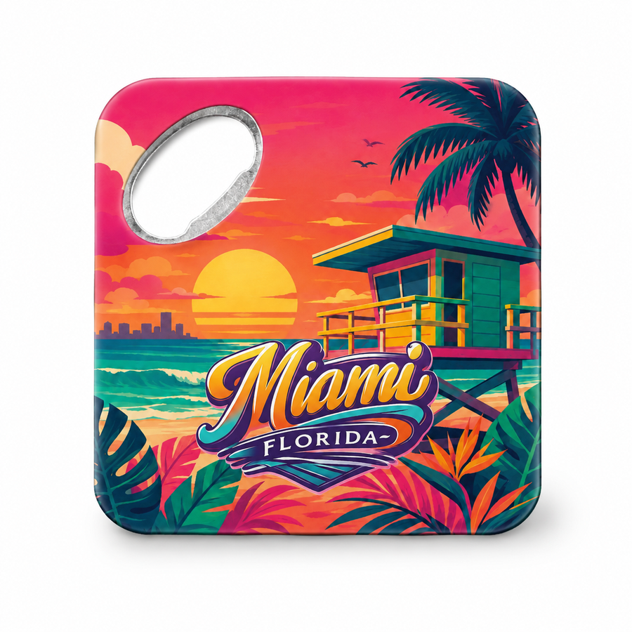Miami Lifeguard Tower Souvenir Bottle Opener Magnets product view